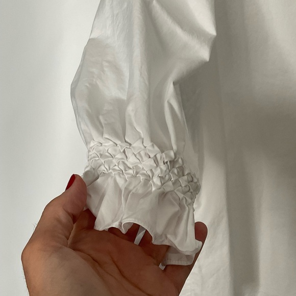 Lafayette 148 New York Beautiful Feminine White Eyelet Cotton Blouse size XL. - Picture 8 of 15